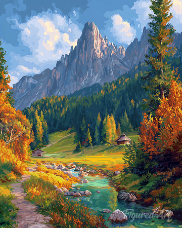 Fall Stream in Alps