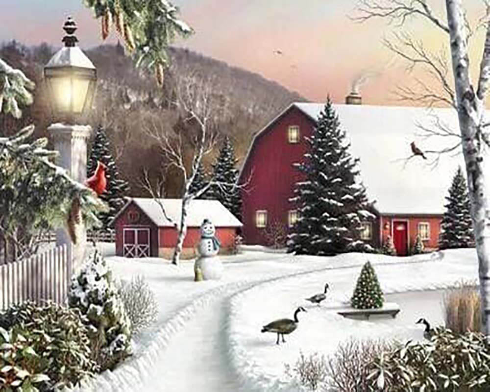 Farm in the Snow