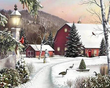 Farm in the Snow