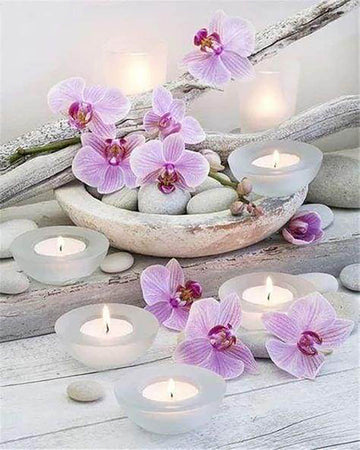 Flowers and candles