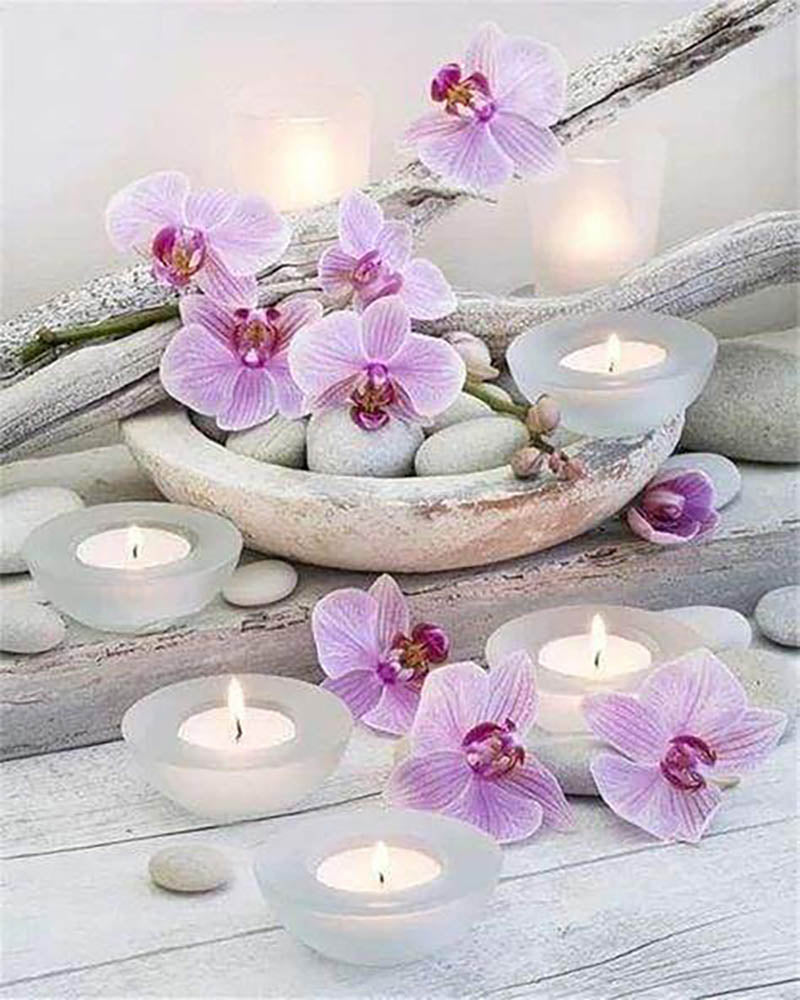 Flowers and candles