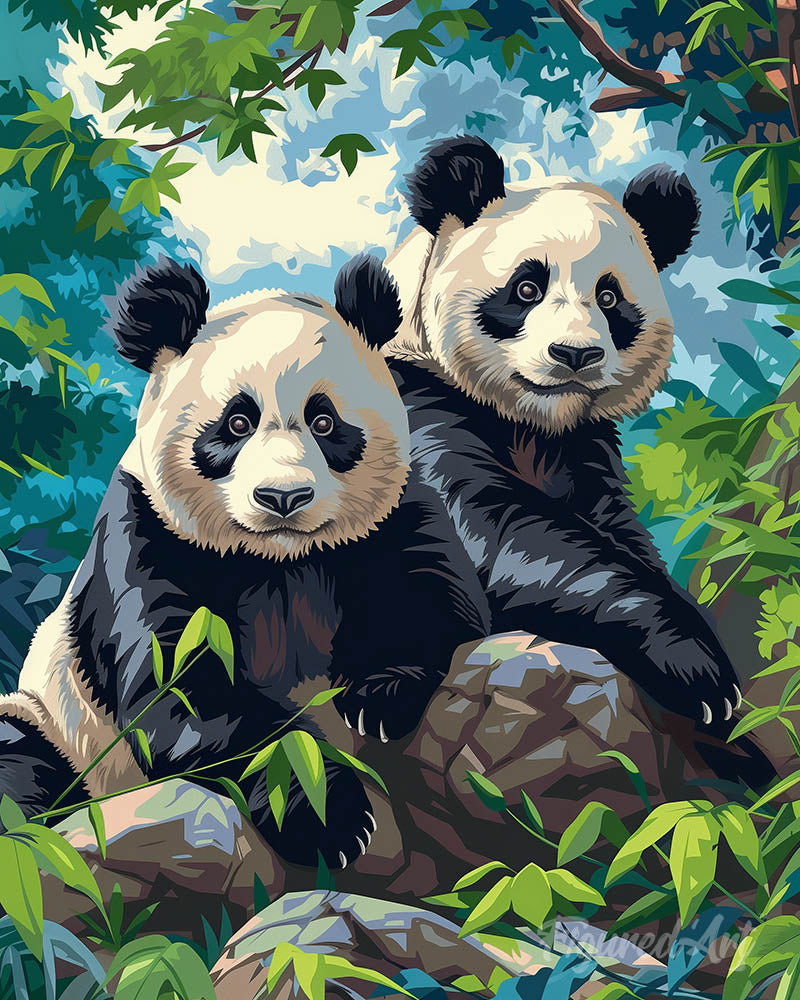 Giant Panda Twins