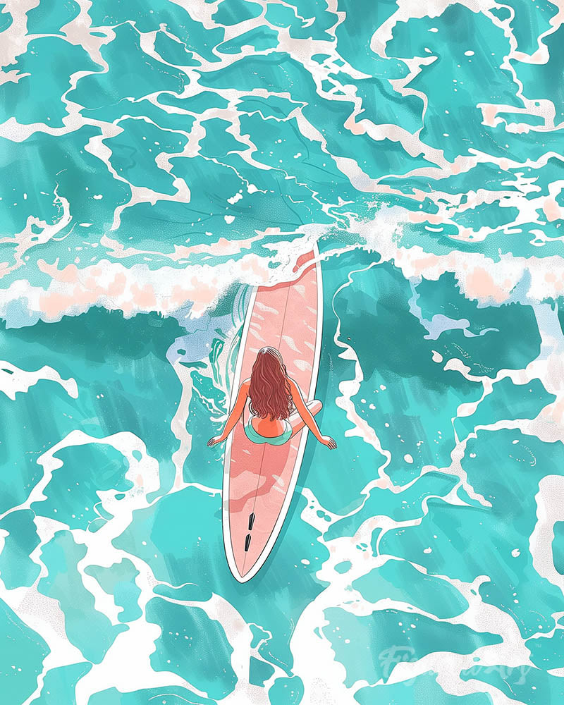 Girl Amidst the Waves