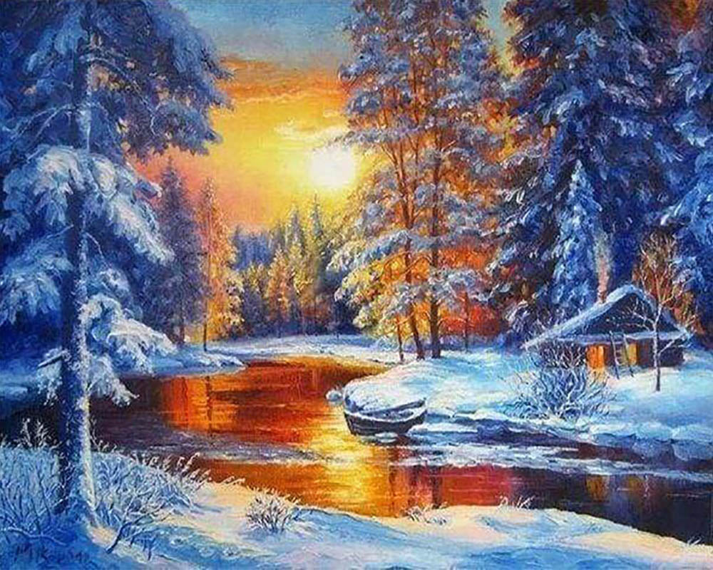 Glow of Sunset on River