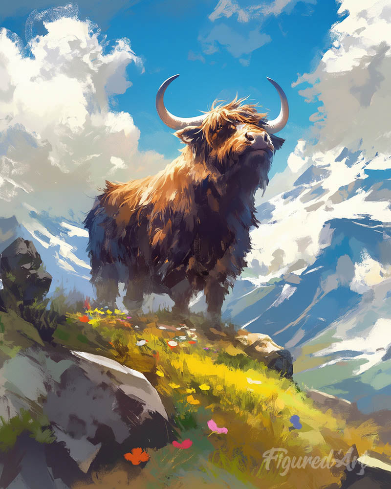 Highland Cow Alpine View