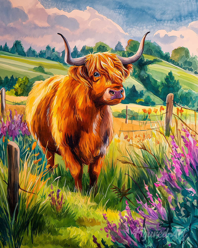 Highland Cow Countryside