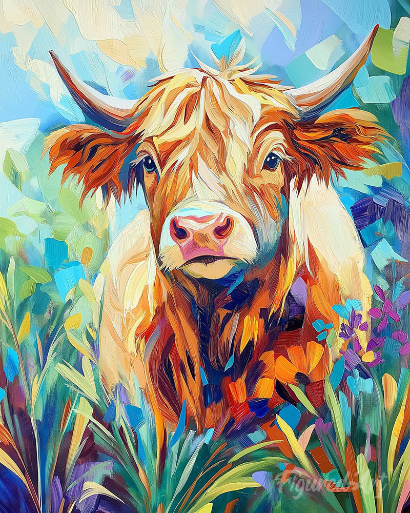 Highland Cow in Bloom