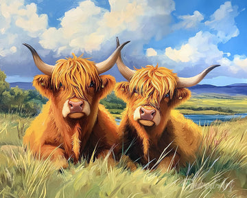 Highland cow Golden Field