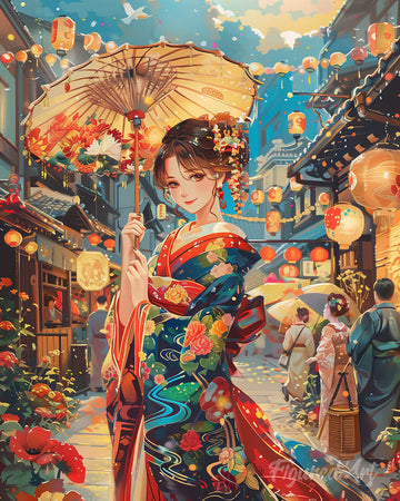 Kimono Girl at Lantern Festival