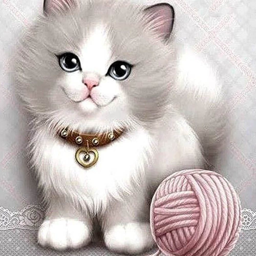 Kitten and Ball of Wool