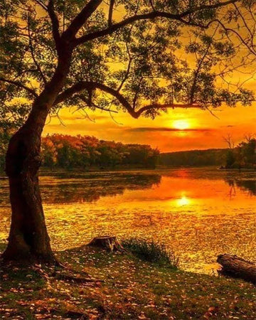 Lake at sunset