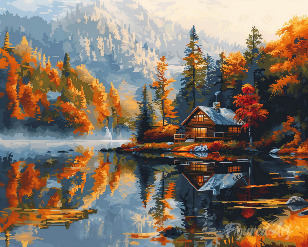 Lakeside Fall Cabin