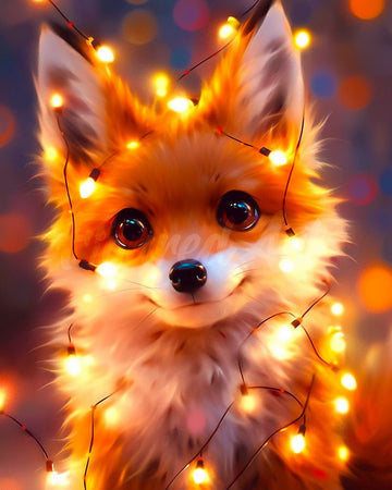 Little Fox with light bulbs