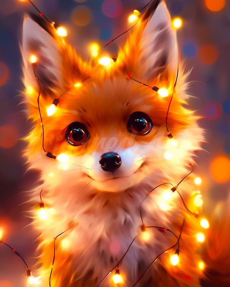 Little Fox with light bulbs