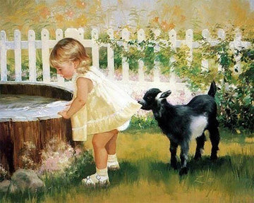 Little Girl and Dog