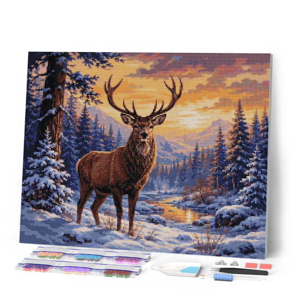 Majestic Winter Deer