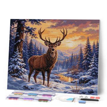 Majestic Winter Deer