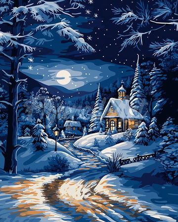 Moonlight Winter Cottage