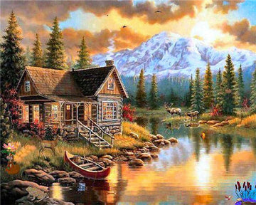 Mountain house by the river