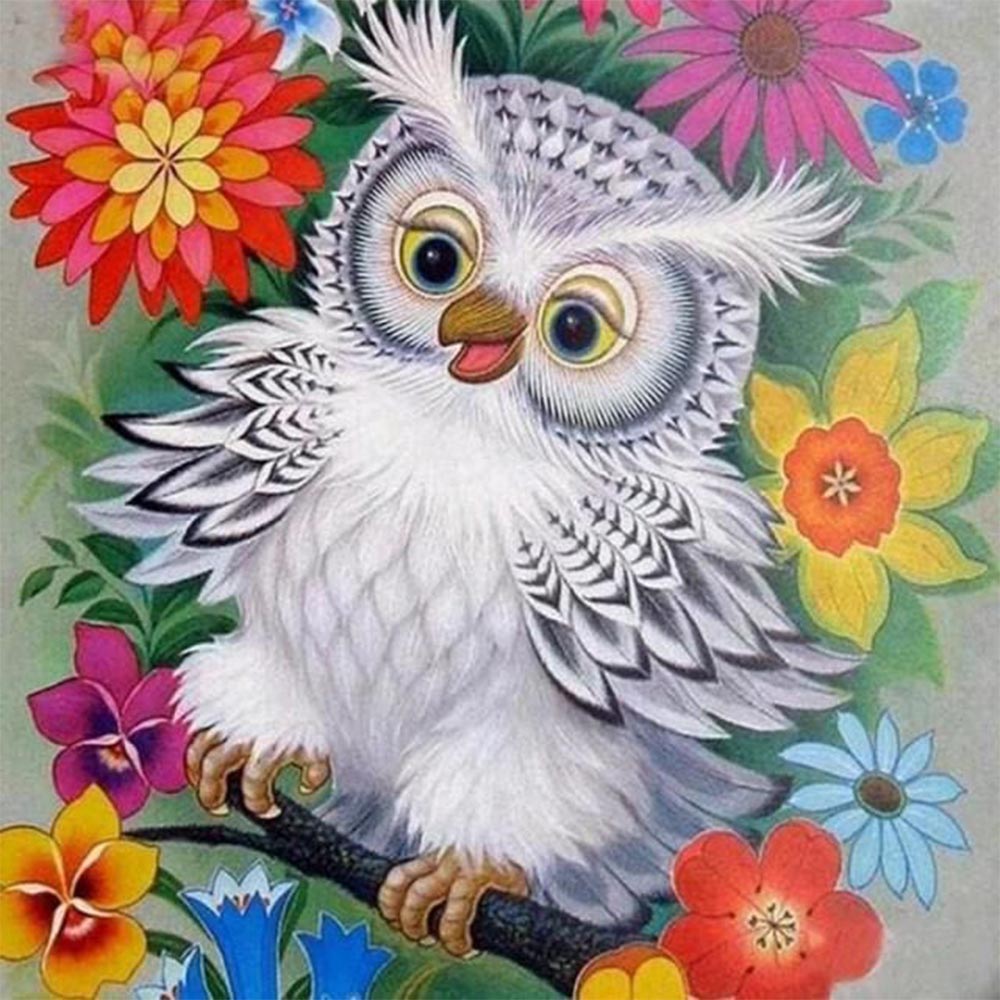 Owl and Flowers