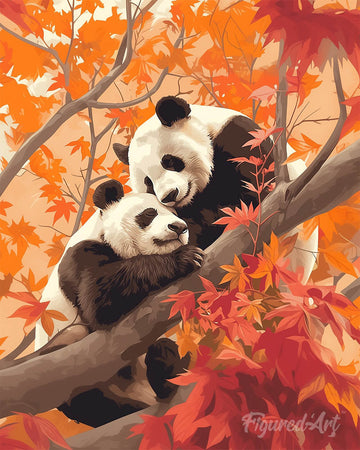 Panda Twins in the Fall