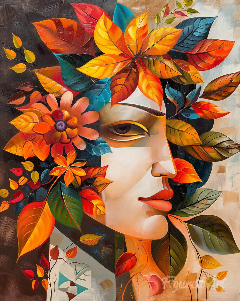 Picasso-Inspired Fall Leaf Mask