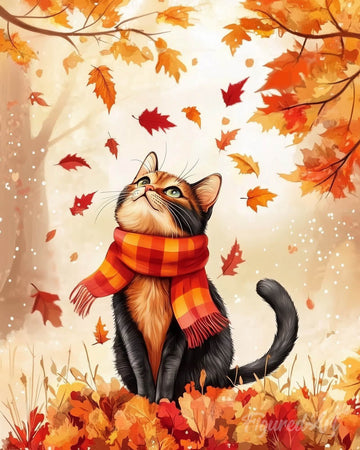 Playful Fall Cat