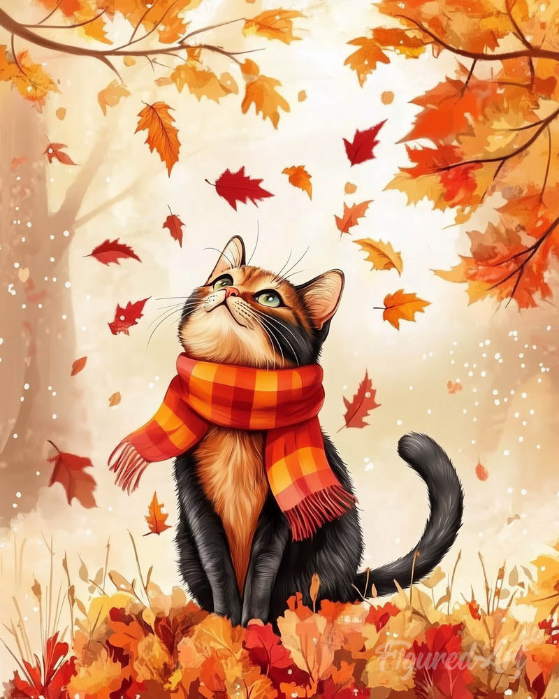 Playful Fall Cat