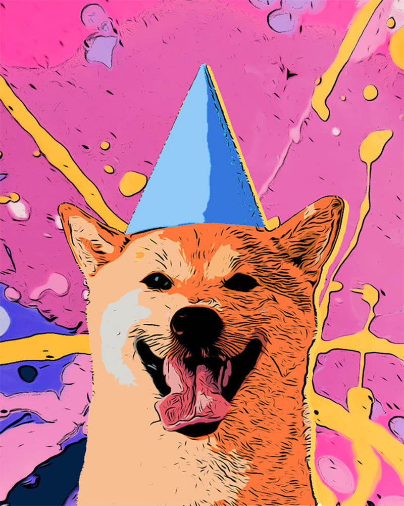 Pop Art Smiling Dog