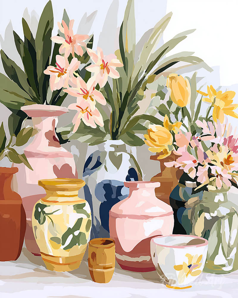 Pottery and Flowers