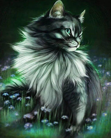 Pretty Cat in Flowers