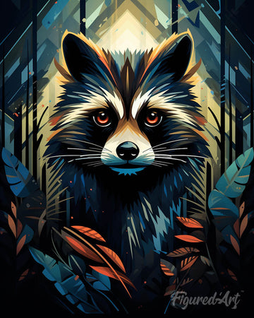 Raccoon Art Deco