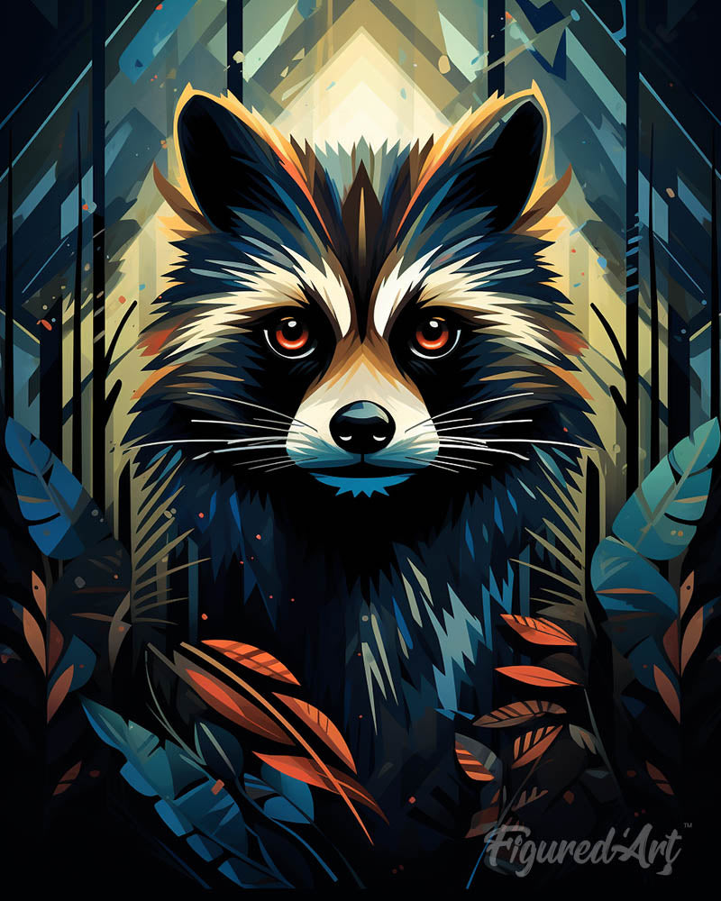 Raccoon Art Deco