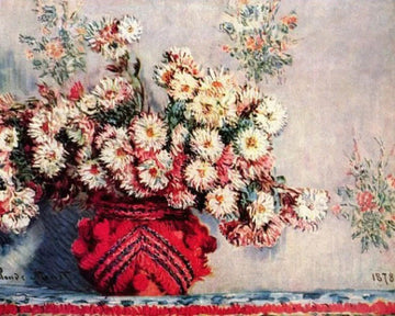 Red vase and flowers