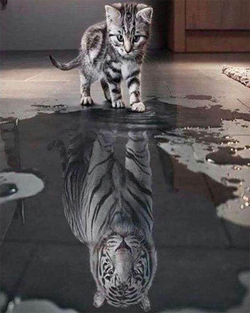 Reflective Tiger and Lion