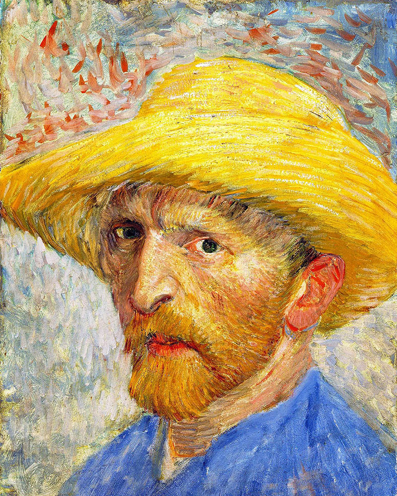 Self-Portrait with Straw Hat - Van Gogh