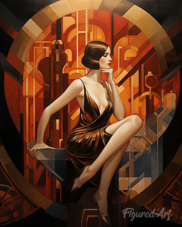 Sitting Art Deco Woman