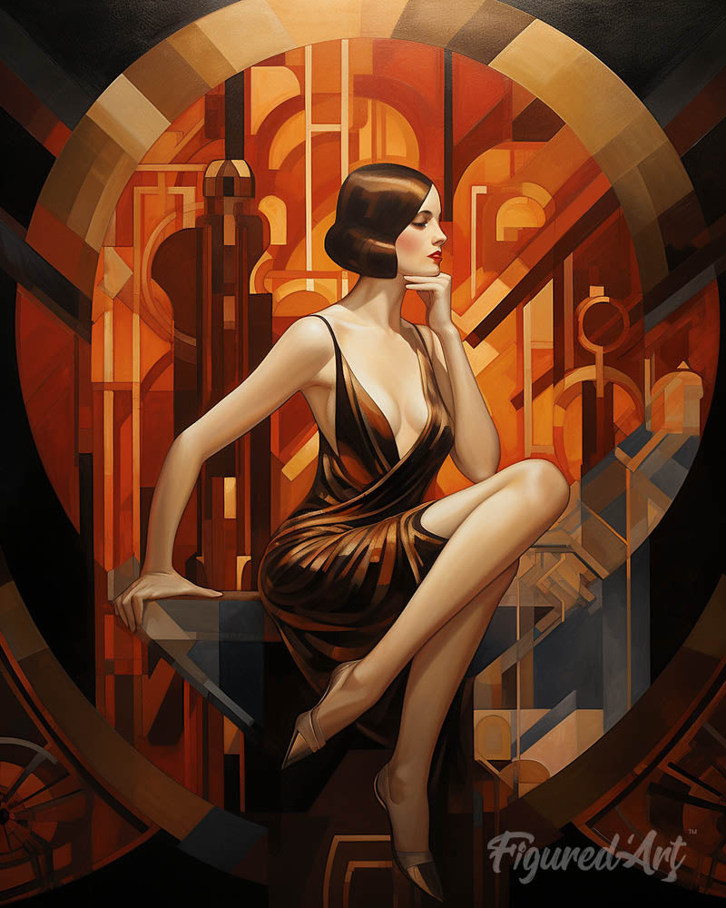 Sitting Art Deco Woman