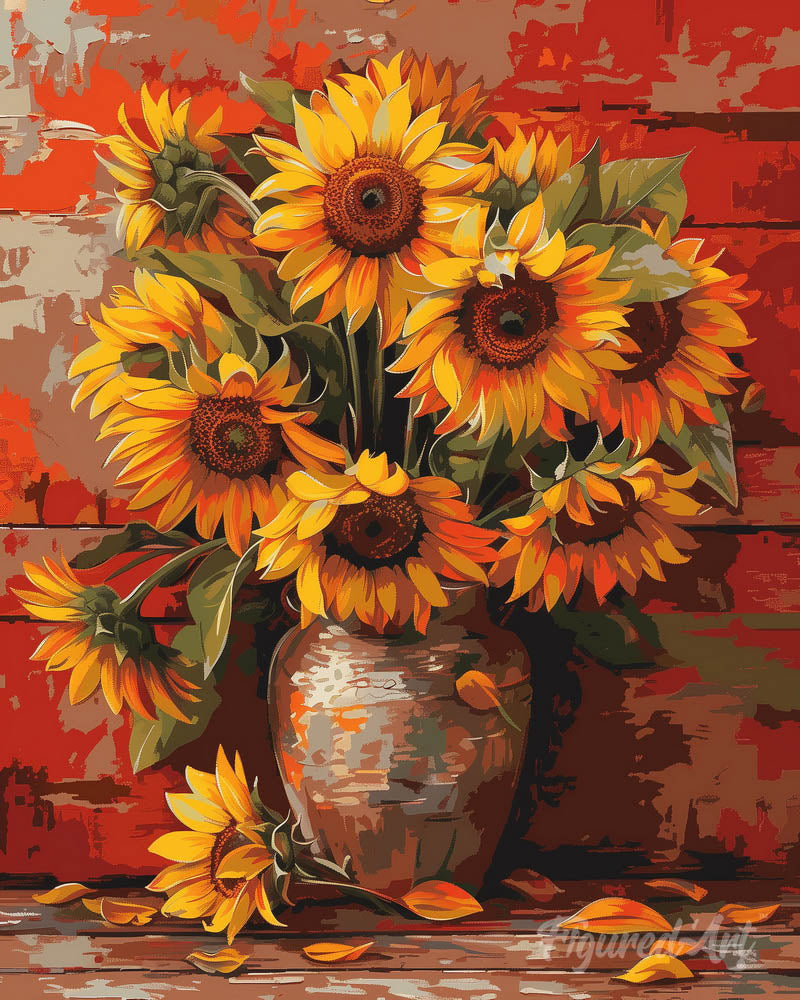 Sunflowers in Fall Vase