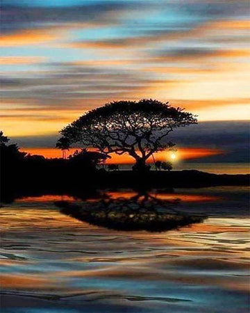 Sunset at waterfront