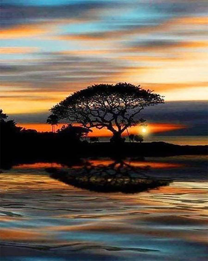 Sunset at waterfront