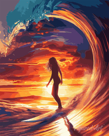 Surf Girl and the Big Wave
