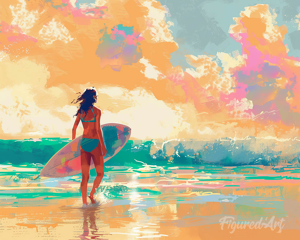 Surf Girl at Dawn