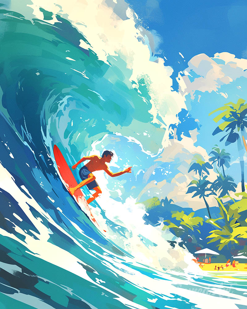 Surfing in Hawaii