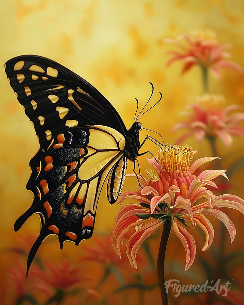Swallowtail and Orange Flowers