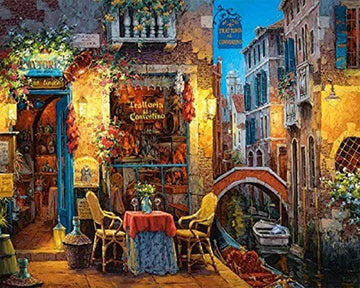 Table next to the canal