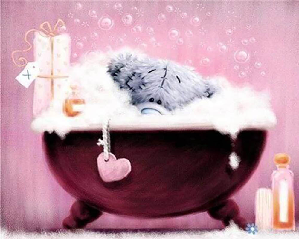 Teddy in his bath
