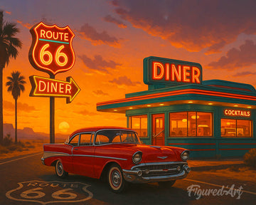 The Diner and Vintage Car