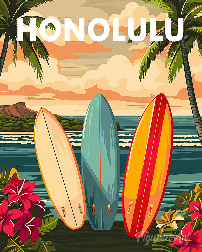 Travel Poster Honolulu
