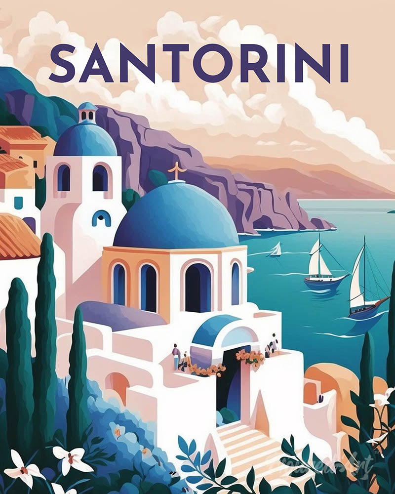 Travel Poster Santorini